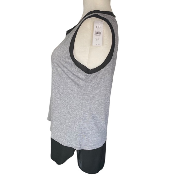 Loft NEW Black and Grey Sleeveless Tank Blouse Petite Small - Picture 5 of 14